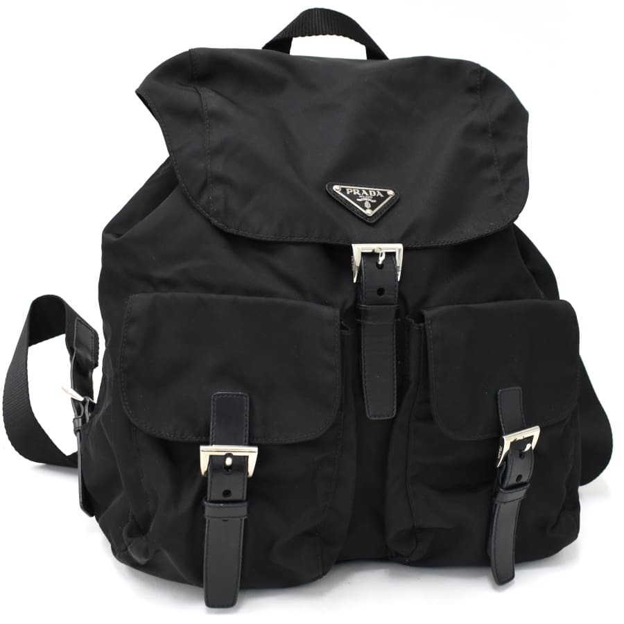 1円 ◇極美品 PRADA プラダ リュック バックパック 三角プレート