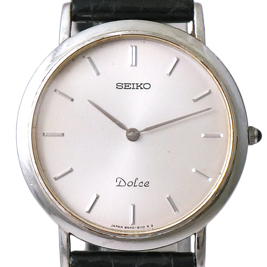 シルバー 1円▽良品 SEIKO セイコー メンズ腕時計 ドルチェ クオーツ
