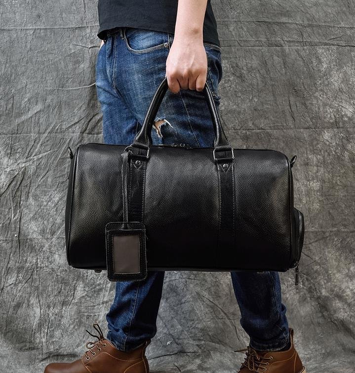  popular * high capacity * Boston bag original leather men's high capacity shoes inserting attaching bottom tack attaching leather machine inside bringing in traveling bag independent cow leather travel bag Golf bag 