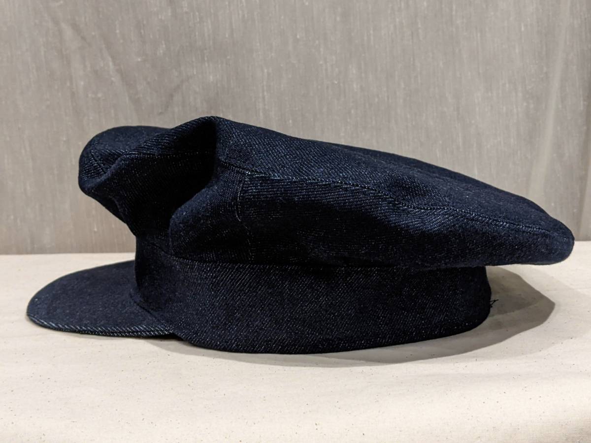 ヴィンテージデニム使用クラシックスタイル フレンチキャスケット/ヨーロッパフランス19世紀レミゼラブル帽子ワークマリンΓOT_画像6