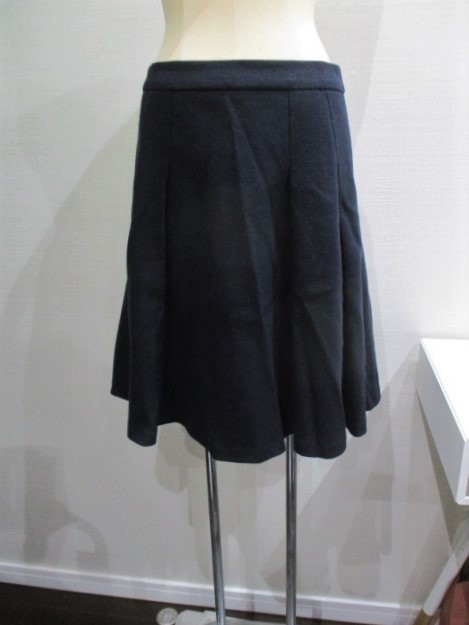 ランバン オンブルー　LANVIN en Blue　日本製　ウールスカート　サイズ38　送料無料　ネイビー　紺_画像1