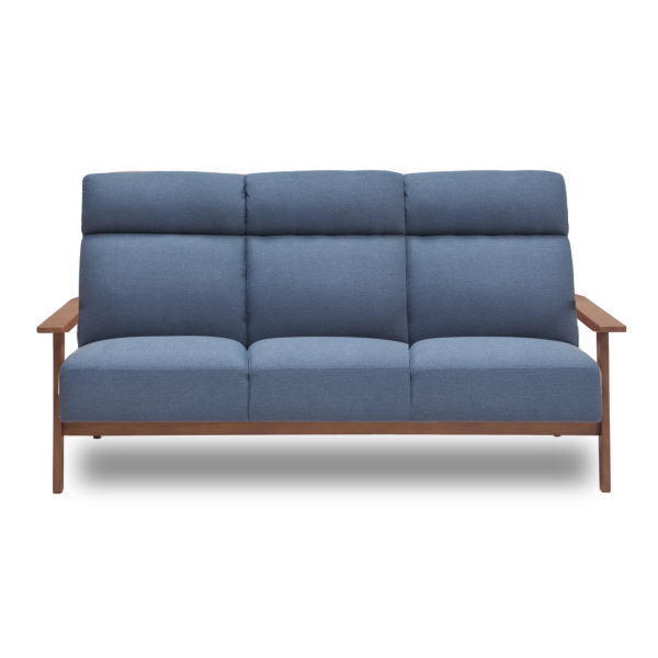 おしゃれ ベッド ソファ sofa 木製フレーム 3人掛けソファー ファブリック 送料無料 カーニー ブルー ブラウン