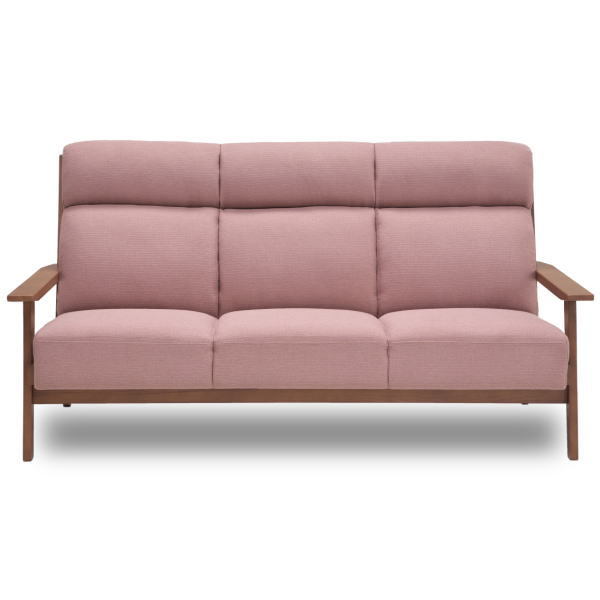 おしゃれ ベッド ソファ sofa 木製フレーム 3人掛けソファー ファブリック 送料無料 カーニー ピンク ブラウン