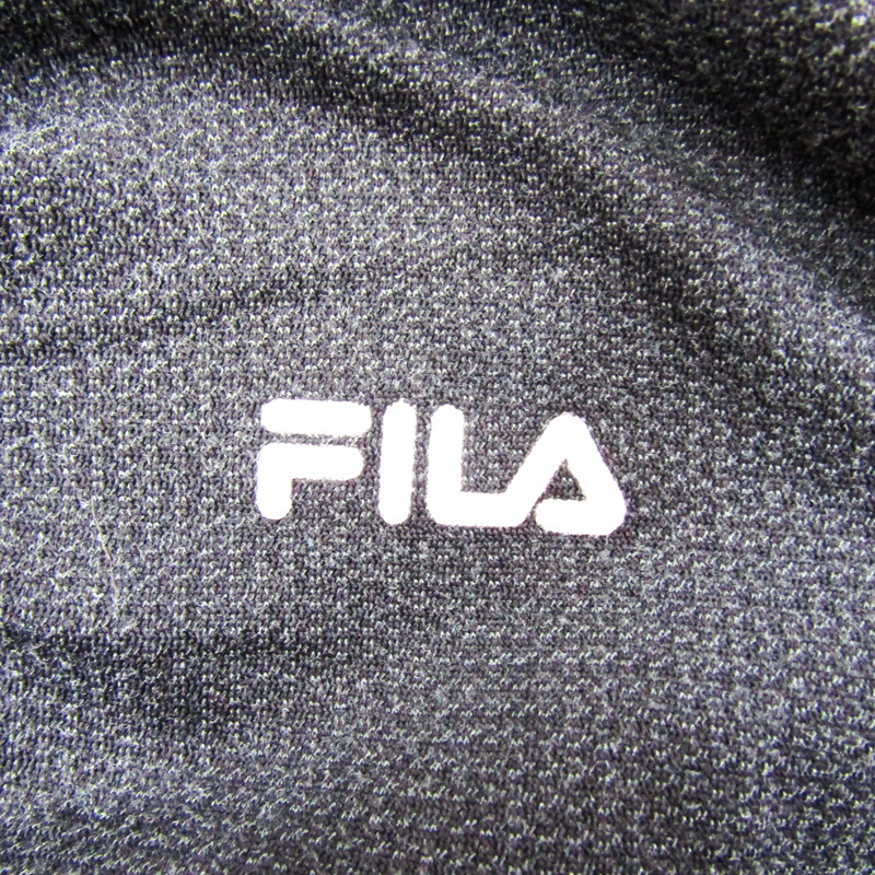 フィラ 長袖Tシャツ ハイネック ハーフジップ ワンポイントロゴ トップス レディース Mサイズ ブラック FILA_画像4