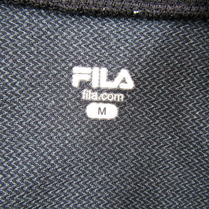 フィラ 長袖Tシャツ ハイネック ハーフジップ ワンポイントロゴ トップス レディース Mサイズ ブラック FILA_画像2