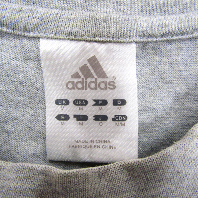 アディダス 半袖Tシャツ コットン100% トップス 大きいサイズ メンズ Oサイズ グレー adidas_画像2