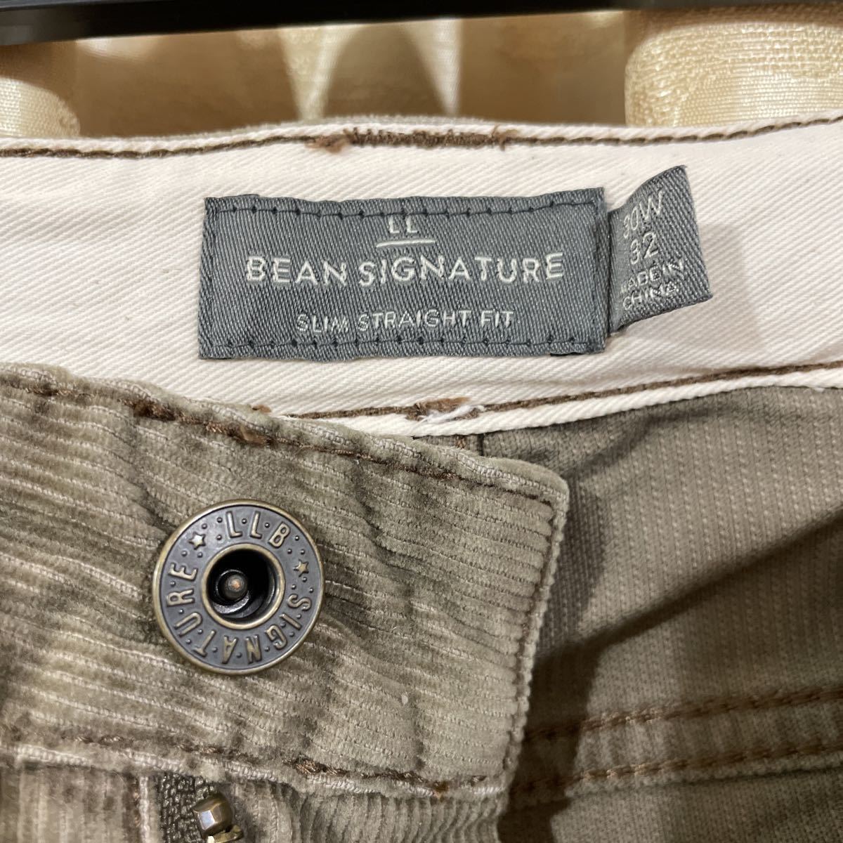 L.L. Bean SIGNATUREエルエルビーンシグネチャーコーデュロイパンツ W30 ブラウン系 スリムストレートフィット ボトムス