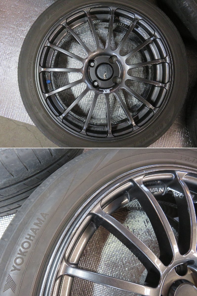 ADVAN RACING RT　17インチ7J +26 PCD108(107.95) 4H　タイヤ215/45R17 4本　中古品　シトロエン DS3　プジョー 208　欧州車等_画像4