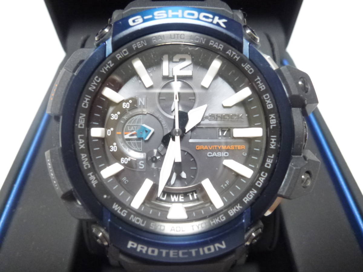 定価110000円！！カシオ G-SHOCK グラビティマスター スカイコックピット GPSハイブリッド電波ソーラー GPW-2000-1A2JF 極美品！！_画像3