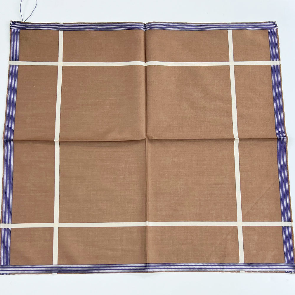 SIMONNOT GODARDsi mono go Dahl new goods * outlet handkerchie chief cotton cotton 100% France made 39.5×42.5cm check Brown 