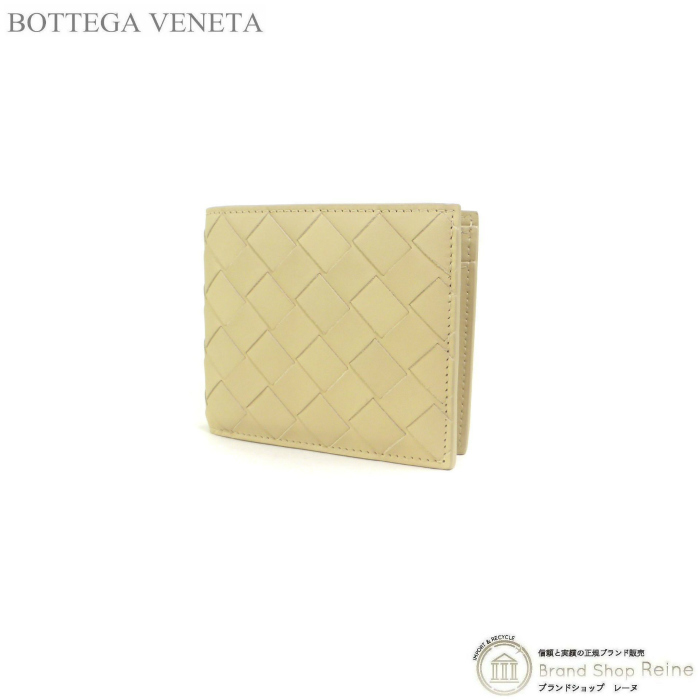 ボッテガ ヴェネタ （BOTTEGA VENETA） イントレチャート コンパクト コインパース付き 二つ折り 財布 605722 ポリッジ  メンズ（新品）