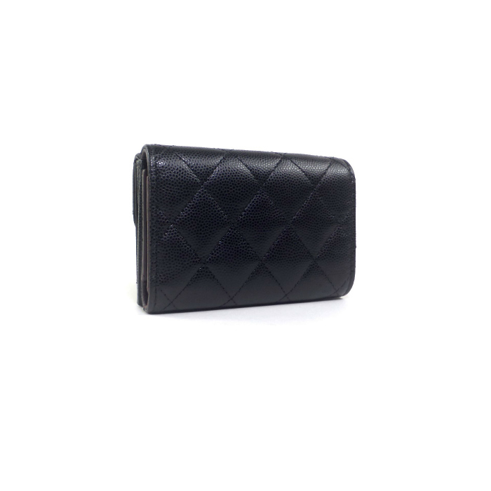 シャネル （CHANEL） キャビアスキン マトラッセ クラシック スモール フラップ ウォレット 三つ折り 財布 AP0230 BLACK（新品）_画像2