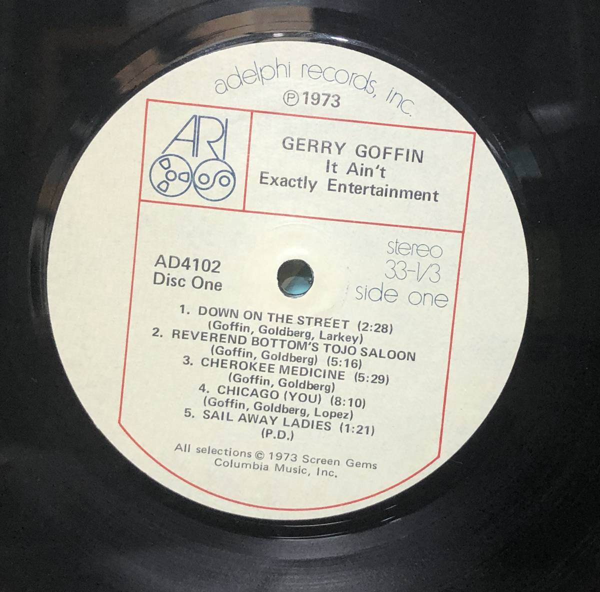 □□2-LP【04846】-【US盤】GERRY GOFFIN*IT AIN'T EXACTLY ENTERTAINMENT「イット・エイント・イグザクトリー・エンターテインメント」_画像5