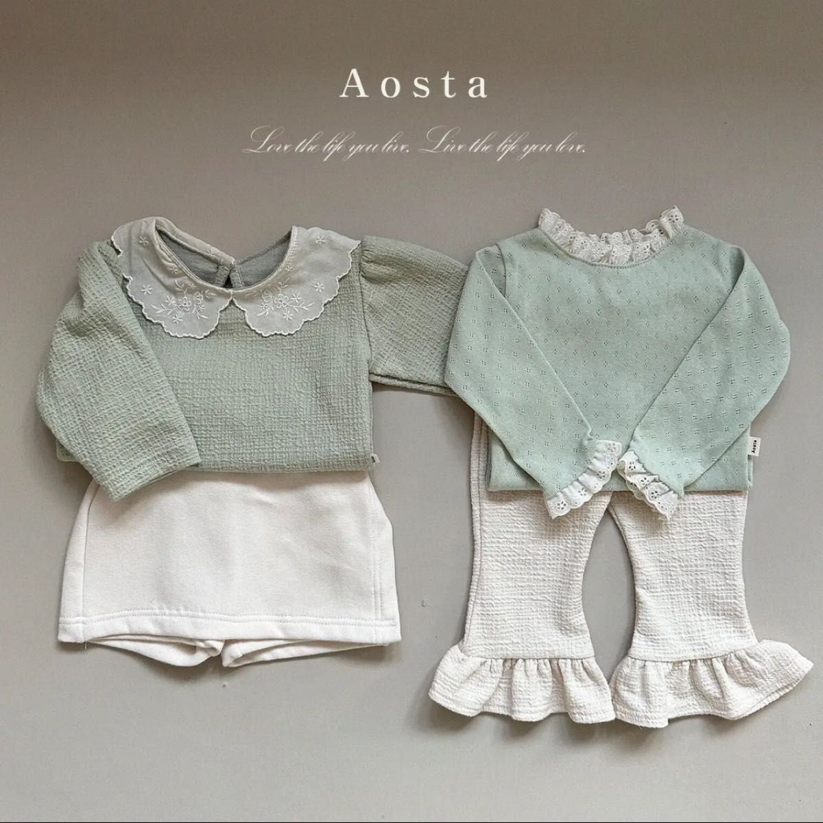 aosta アオスタ eyelet T トップス monbebe bebeholic｜PayPayフリマ