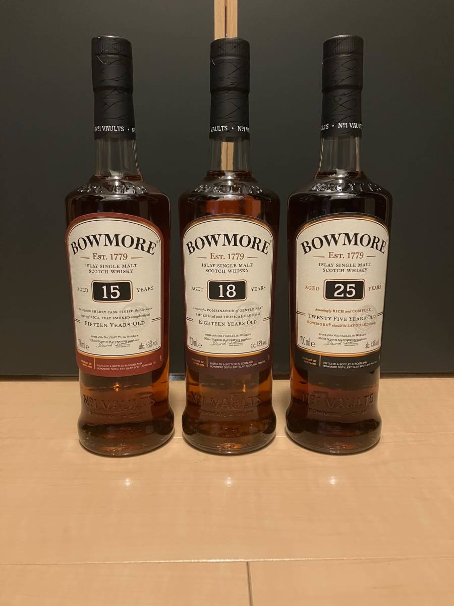 【新品未開栓】BOWMORE ボウモア 25年 18年 15年【3本セット】