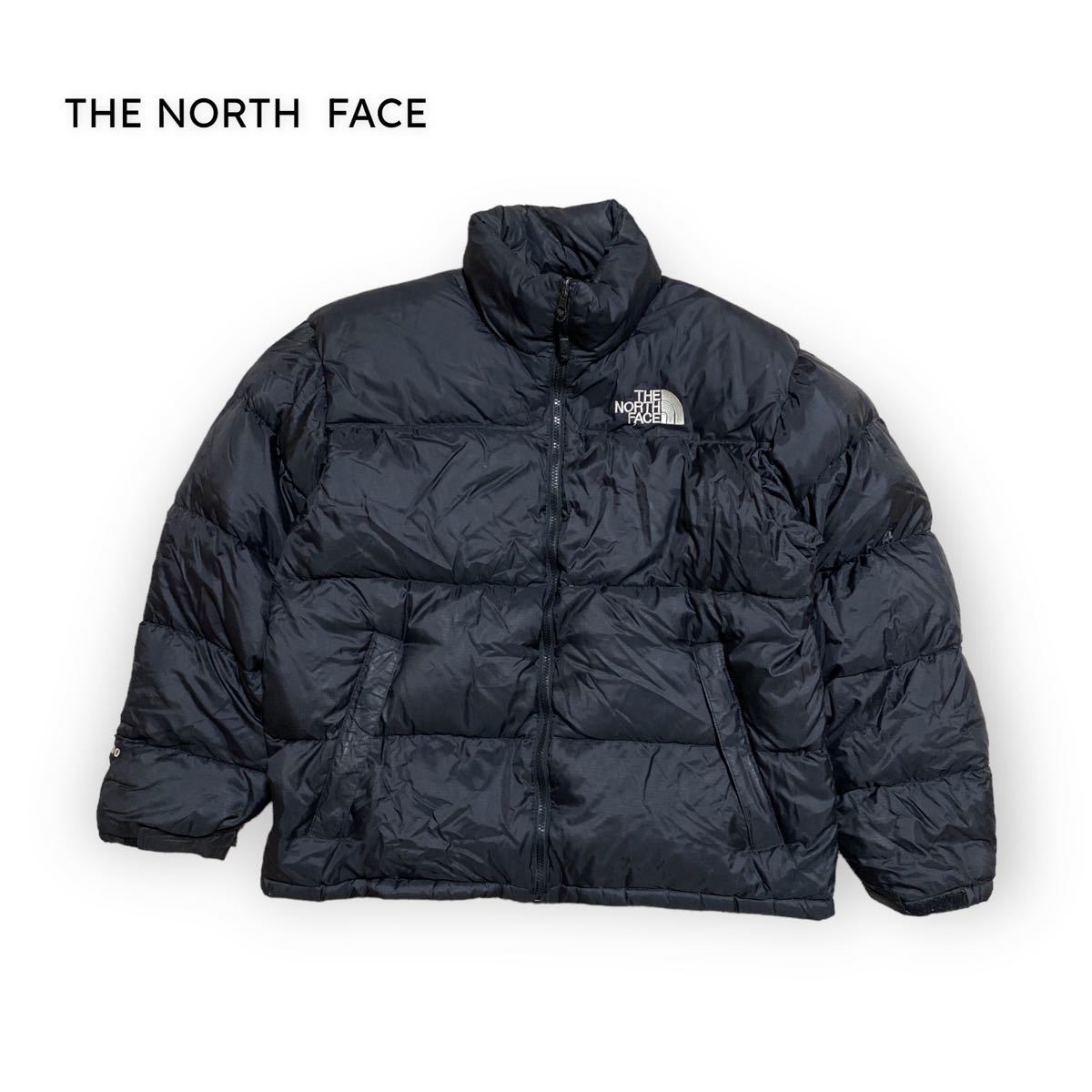 【シンプルイズベスト】THE NORTH FACE ノースフェイス ダウンジャケット ヌプシ ヌプシジャケット フィル700 サイズL 90's ブラック