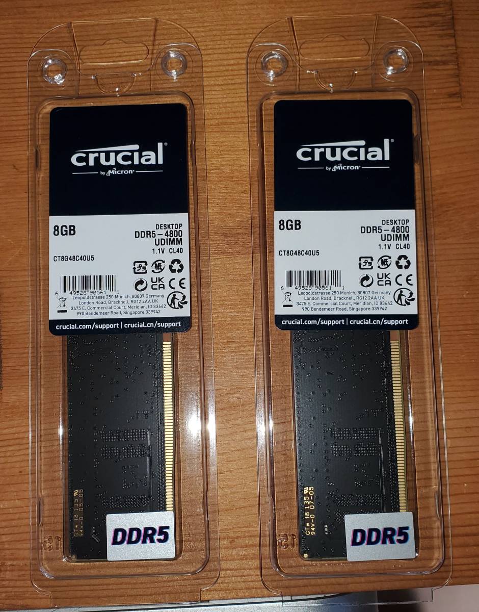 超可爱の 607 新品 16GB（8GB×2枚) PC5-38400(DDR5-4800) Crucial