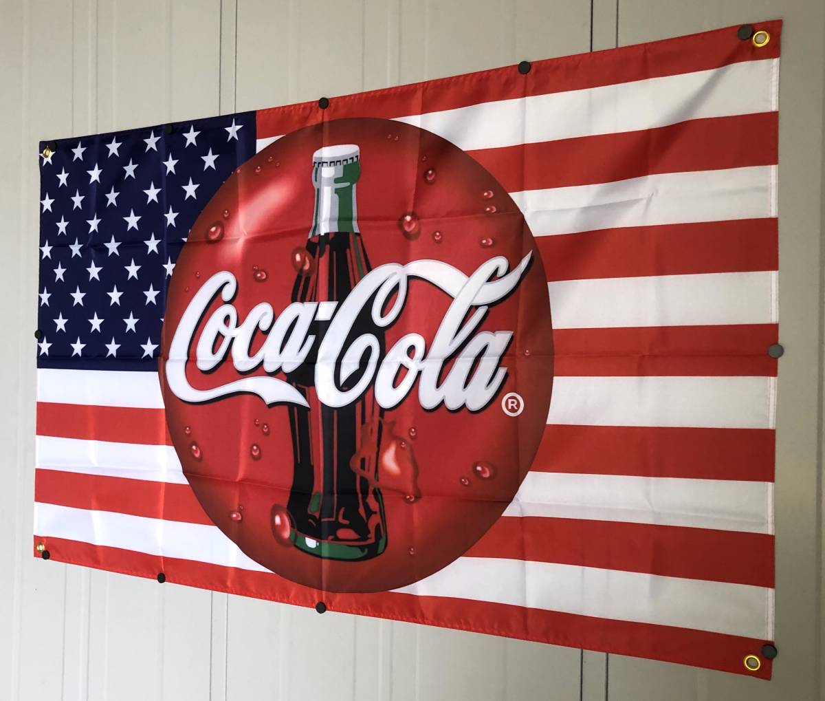 * shop interior ornament specification *CC05 Coca Cola flag Classic retro flag poster tin plate signboard Cola poster USA miscellaneous goods american miscellaneous goods import miscellaneous goods 