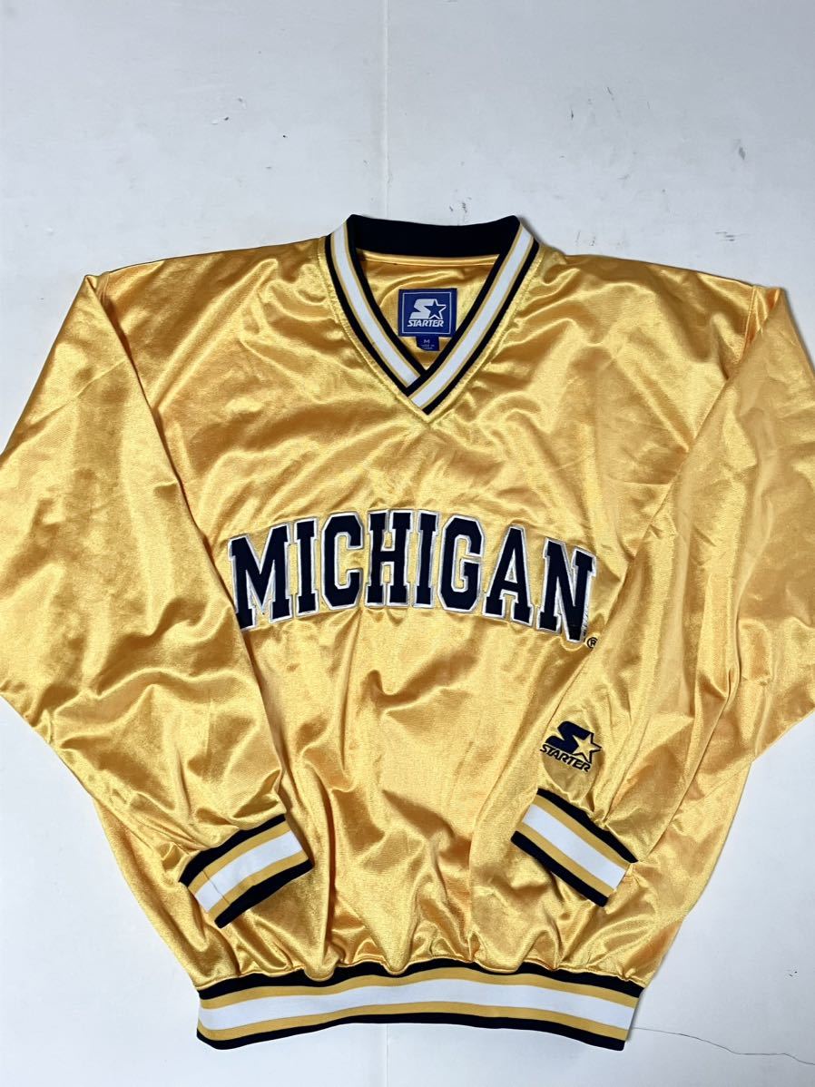 ★STARTER スターター プルオーバー スウェット ジャージ ミシガン MICHIGAN 90s カレッジ オールド Vネック アメリカ OLD