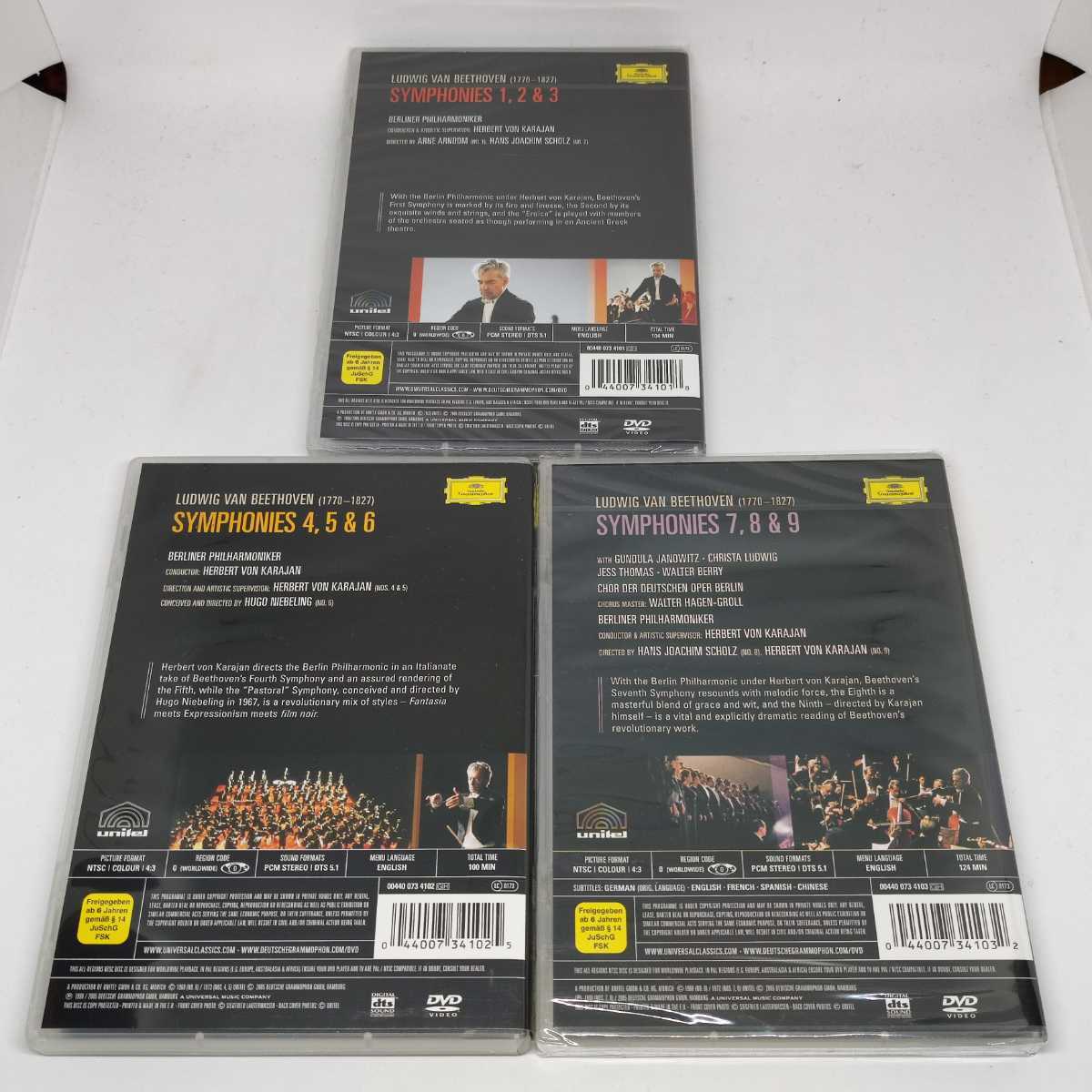 カラヤン ベートーヴェン THE SYMPHONIES DVD-BOX 3枚組 EU 輸入盤 うち未開封2枚 ベルリン・フィル NTSC unitel ベートーベン_画像6