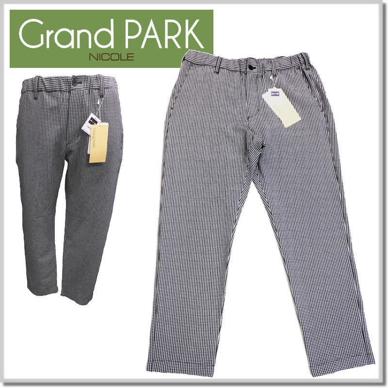 グランドパーク Grand PARK NICOLE ギンガムサッカーイージーパンツ 2169-5903-46(M) テーパードパンツ