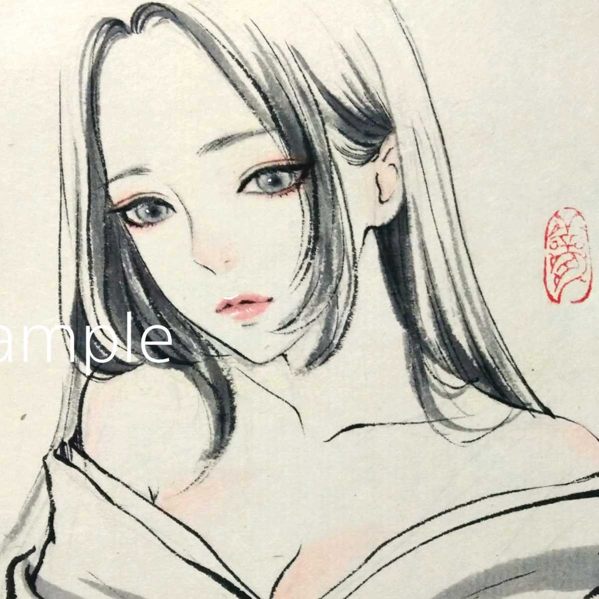 Yahoo!オークション - 肉筆原画 水墨画 墨絵 美人画 習作 Yahoo!オークション - 肉筆原画 水墨画 墨絵 美人画 習作