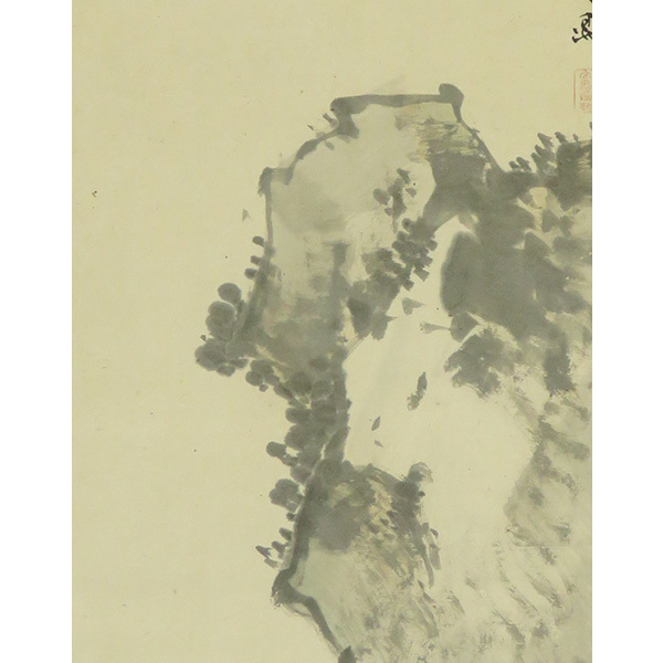 B-3038【模写】谷文晁 肉筆紙本淡彩 山水図 掛軸/文人画家 江戸 日本 B-3038【模写】谷文晁 肉筆紙本淡彩 山水図 掛軸/文人画家 江戸 日本