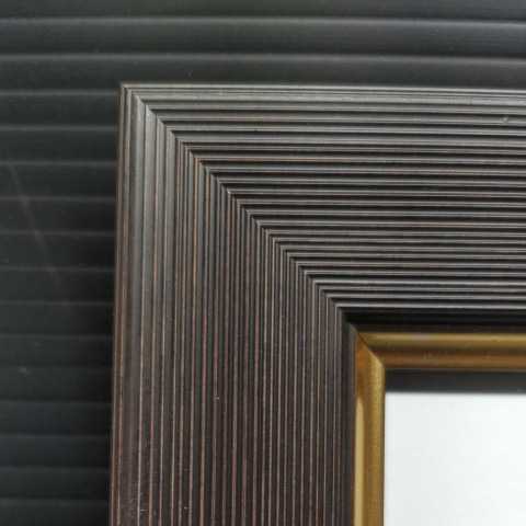 額縁　正方形　８センチ　木製ブラウン面金／リブ　水彩画・デッサン画に　アートフレーム_画像2