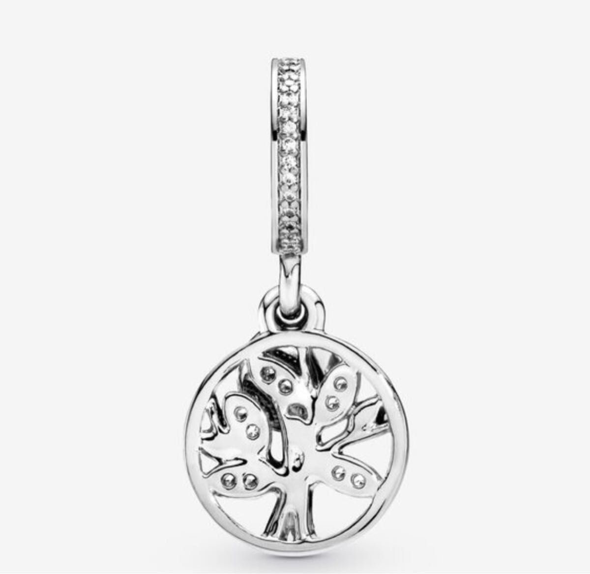 17日まで!今期新品 Pandora スパークリング ファミリーツリー チャーム 2023 日本国内 正規店購入 ツートーン 刻印