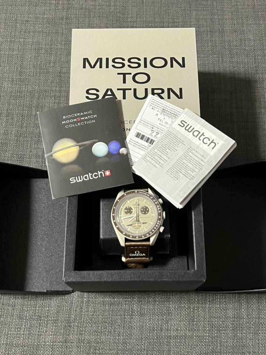 送料無料 Swatch Omega Bioceramic Moonswatch Mission to Saturn