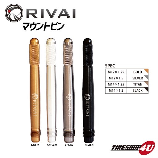 RIVAI 新品2本セット 鍛造マウントピン 欧州車 タイヤ交換ホイール取付 M14xP1.5 Black 工具 車用品 カー用品_画像2