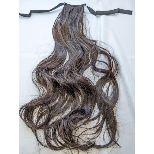  ponytail wig long dark brown ek stereo attaching wool easy popular 