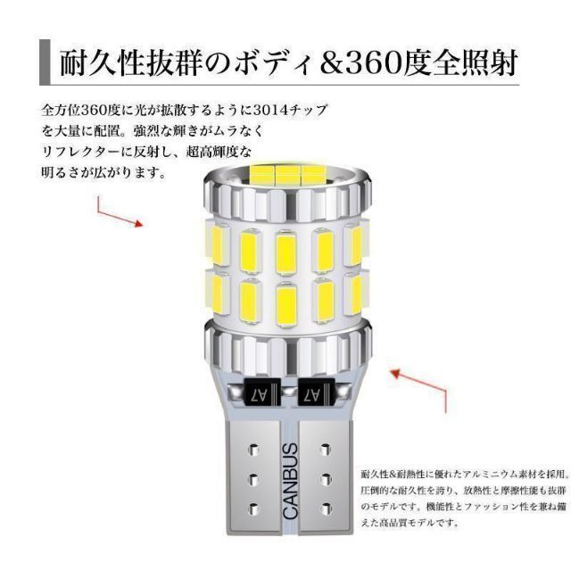 全方位チップ 超高輝度 高性能 高耐久 T10 LED　06