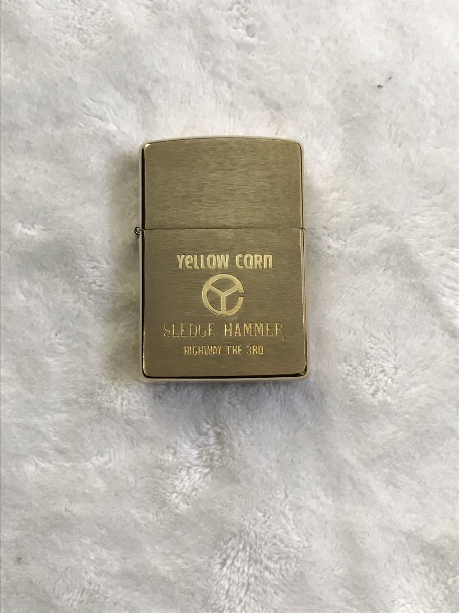 ZIPPO ジッポ ジッポー 1993年製 オイルライター イエローコーン スレッジハンマー ブラス レギュラー 真鍮 バイク 未使用品 yellow corn