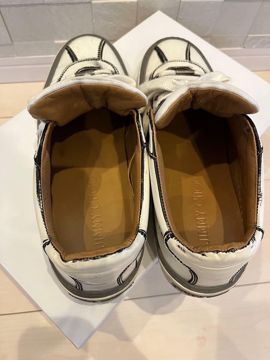 在庫一掃最安挑戦 かなり美品⭐️Jimmy 星柄 Choo メンズ スニーカー