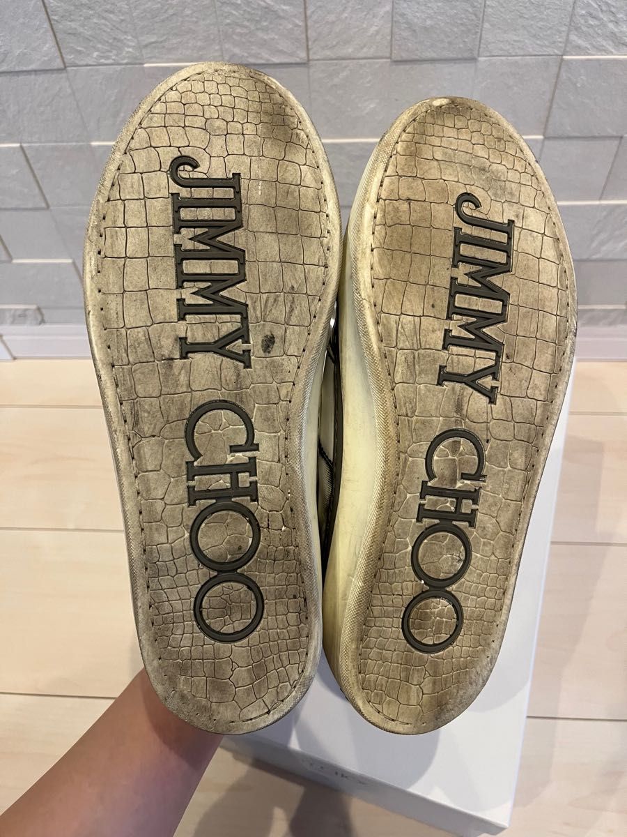 在庫一掃最安挑戦 かなり美品⭐️Jimmy 星柄 Choo メンズ スニーカー