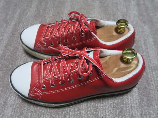 超人気 超美品 CONVERSE コンバース オールレザー GOLF ゴルフシューズ スパイクレス ALL STAR オールスター レッド 23cm