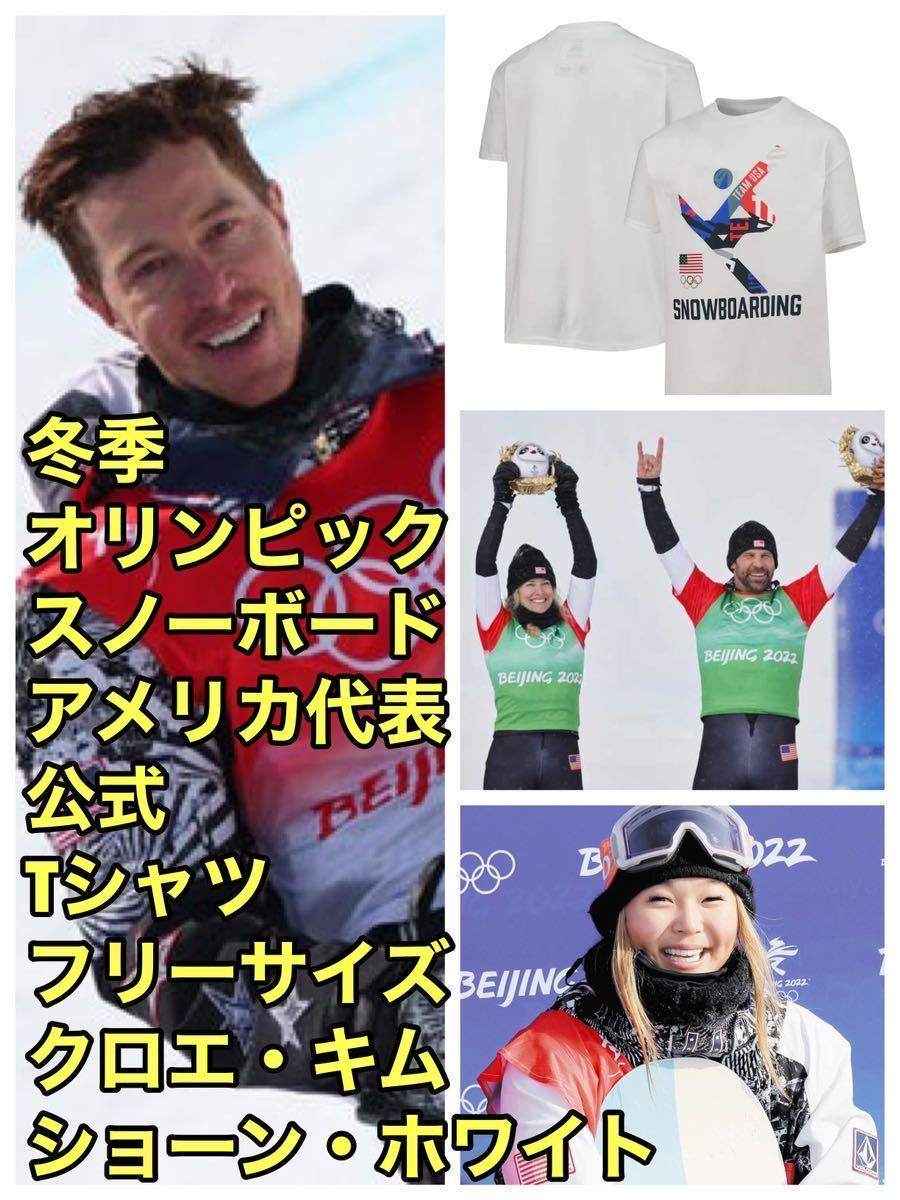 アメリカ代表スノーボードUSAピクトグラム半袖Tシャツ日本未発売ショーン・ホワイト正規品クロエ・キムSnowboarding冬季オリンピック五輪_画像1