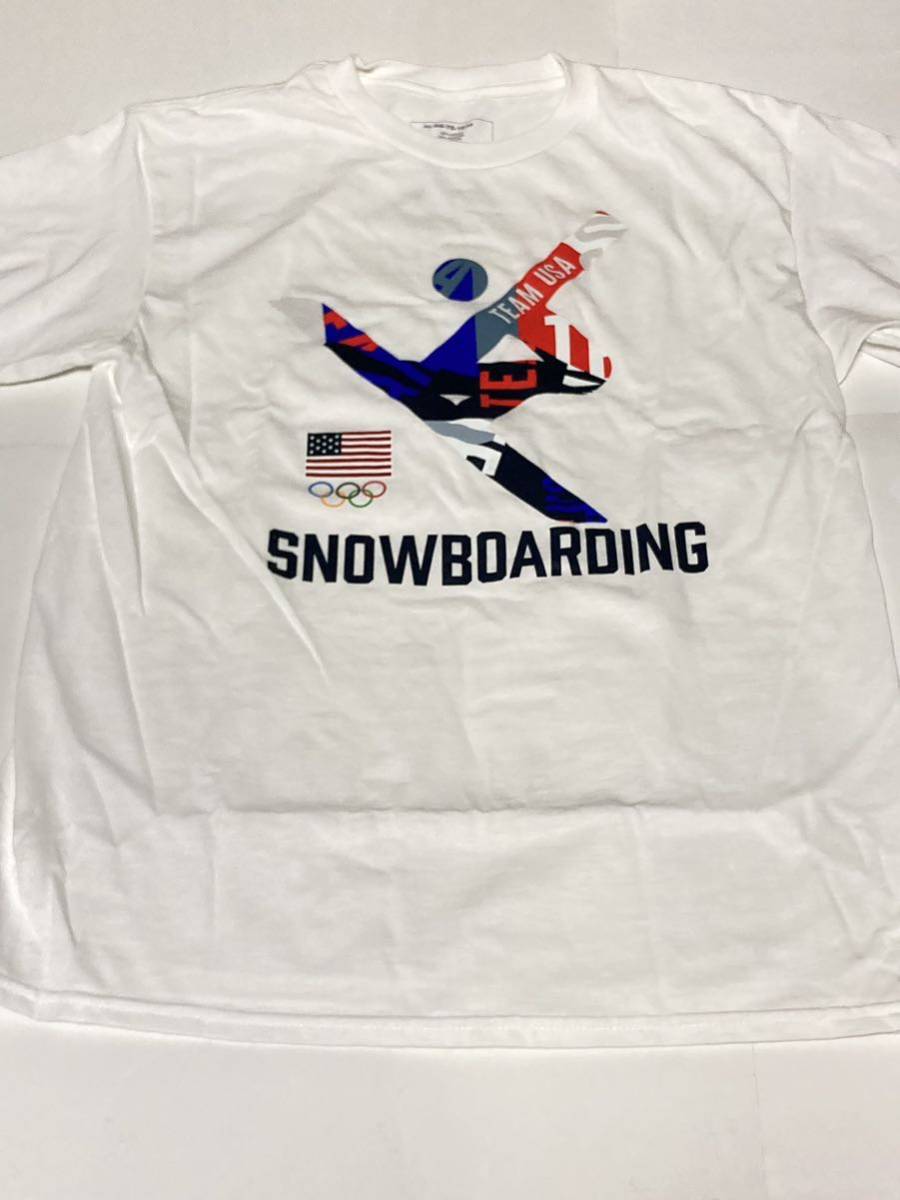 アメリカ代表スノーボードUSAピクトグラム半袖Tシャツ日本未発売ショーン・ホワイト正規品クロエ・キムSnowboarding冬季オリンピック五輪_画像3