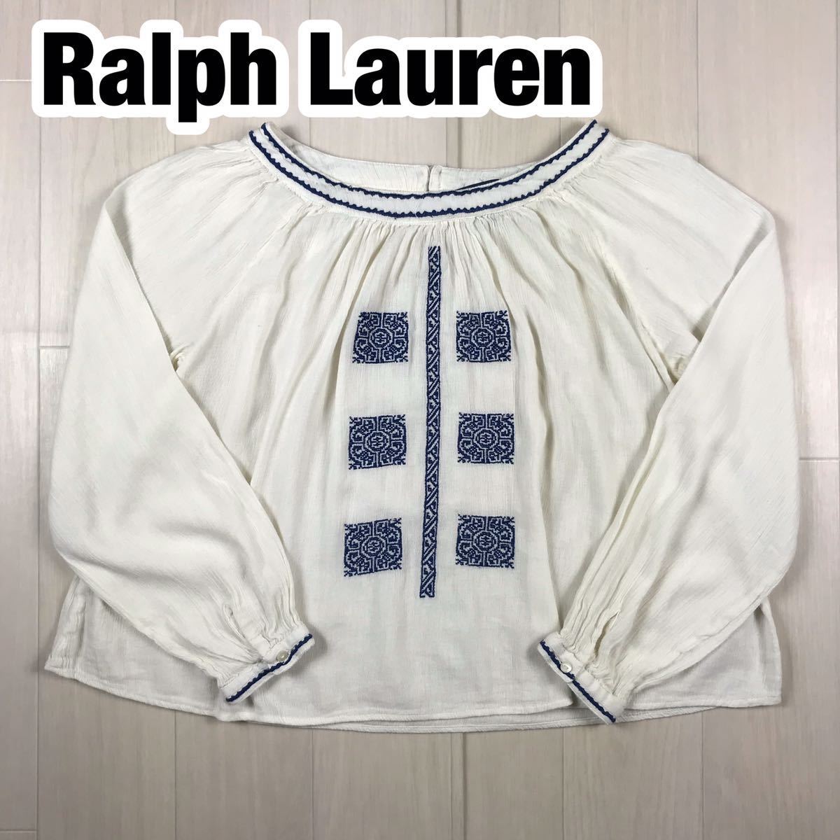 Ralph Lauren ラルフローレン ブラウス キッズサイズ 12 オフホワイト_画像1