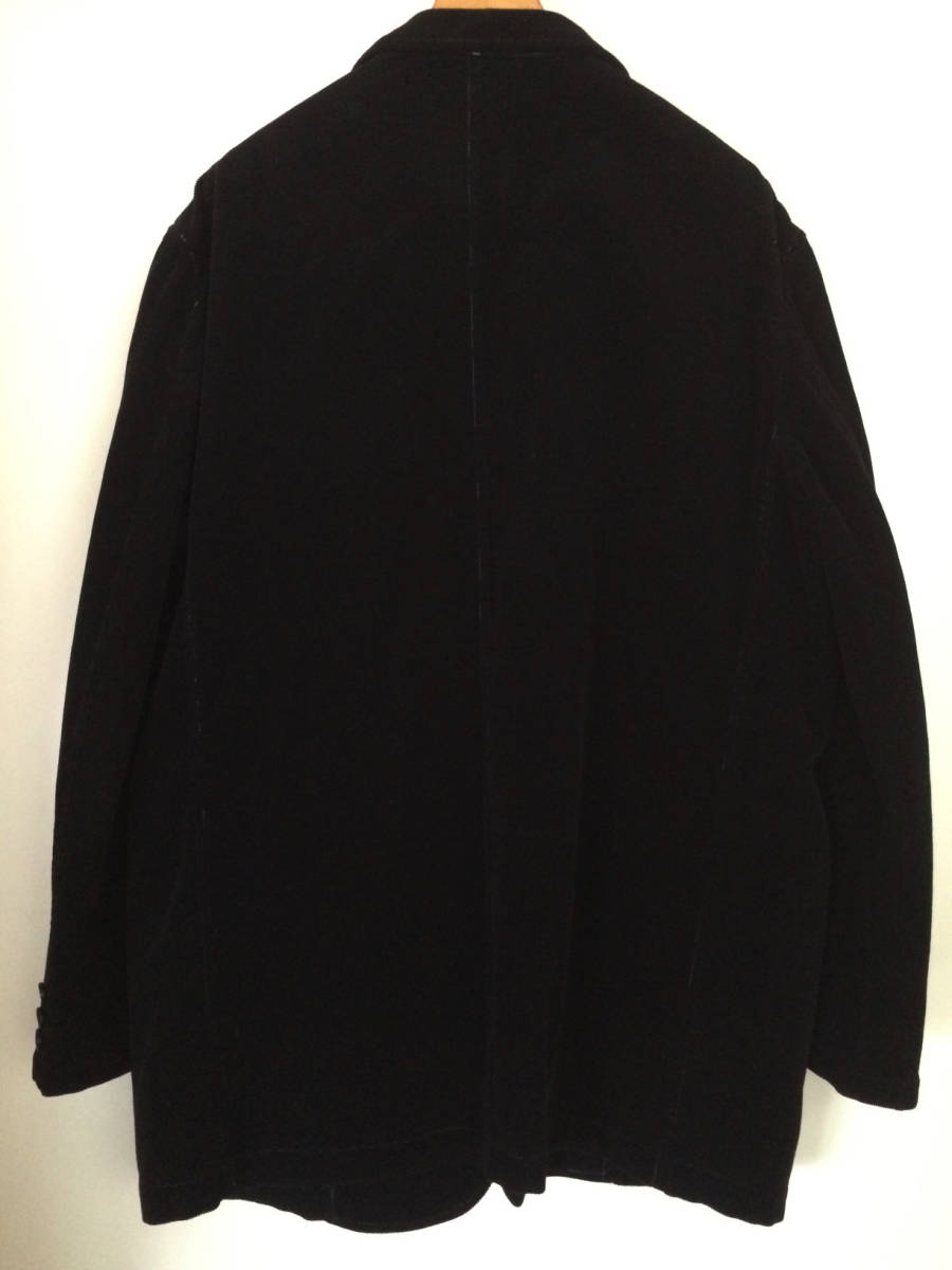 美品 95AW Vintage COMME des GARCONS HOMME Corduroy Tailored Jacket Coat cotton100% black with white stitching 田中オム_画像7