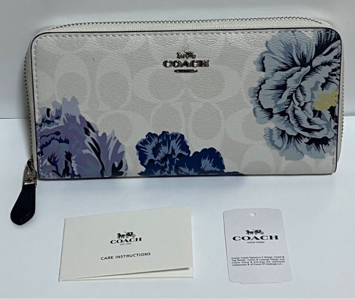 COACH【コーチ 】F6656 長財布ホワイトシグネチャー×ブルーフローラル