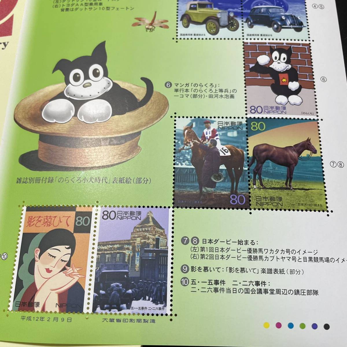 20世紀デザイン切手 第6集 日本切手 記念切手 切手シート 未使用切手 80円切手 50円切手 送料無料の画像3