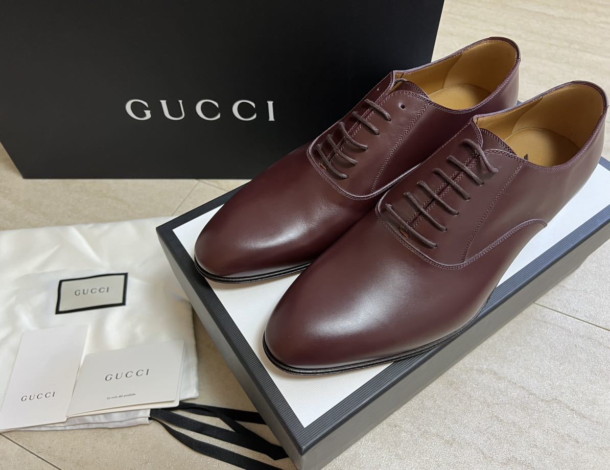 gucciメンズビジネスシューズ イタリア製 8.5 27cm27.5cm 新品未使用17