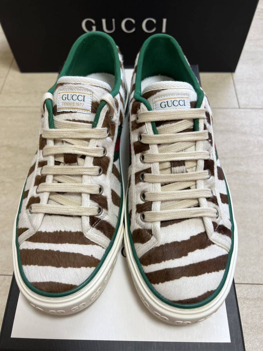 GUCCI テニス 1977 レザースニーカー 8 27 センチ - 通販 - brains