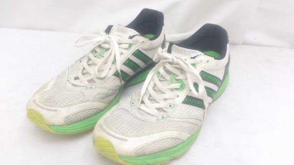 adidas アディダス adizeroMana5 AJP-G43514 ローカットスニーカー 27cm ホワイト グリーン メンズ 1203000023034_画像1