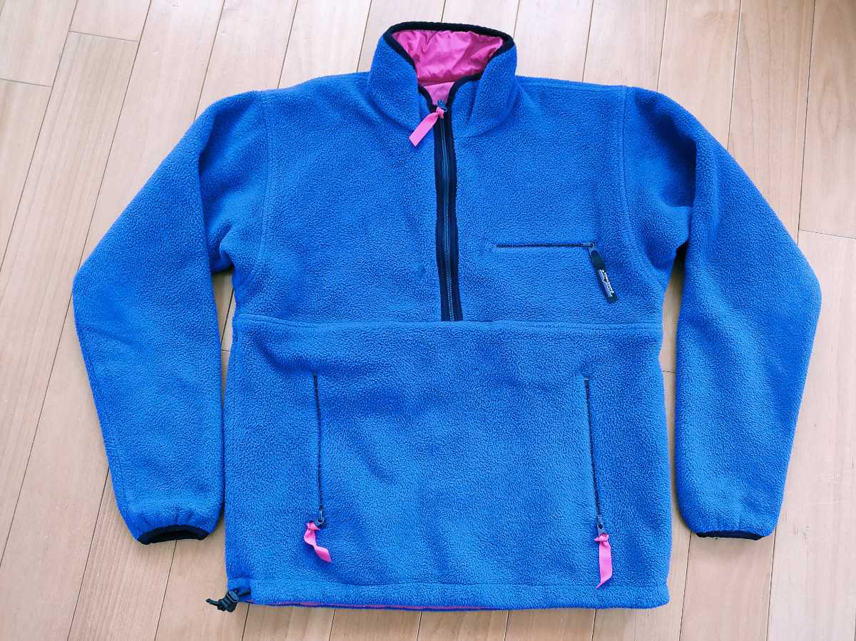 美品/XSサイズ/90年製/patagonia/パタゴニア/グリセード/リバーシブル/プルオーバー/フリース×ナイロン/青(紺)×ピンク/USA製/ビンテージ