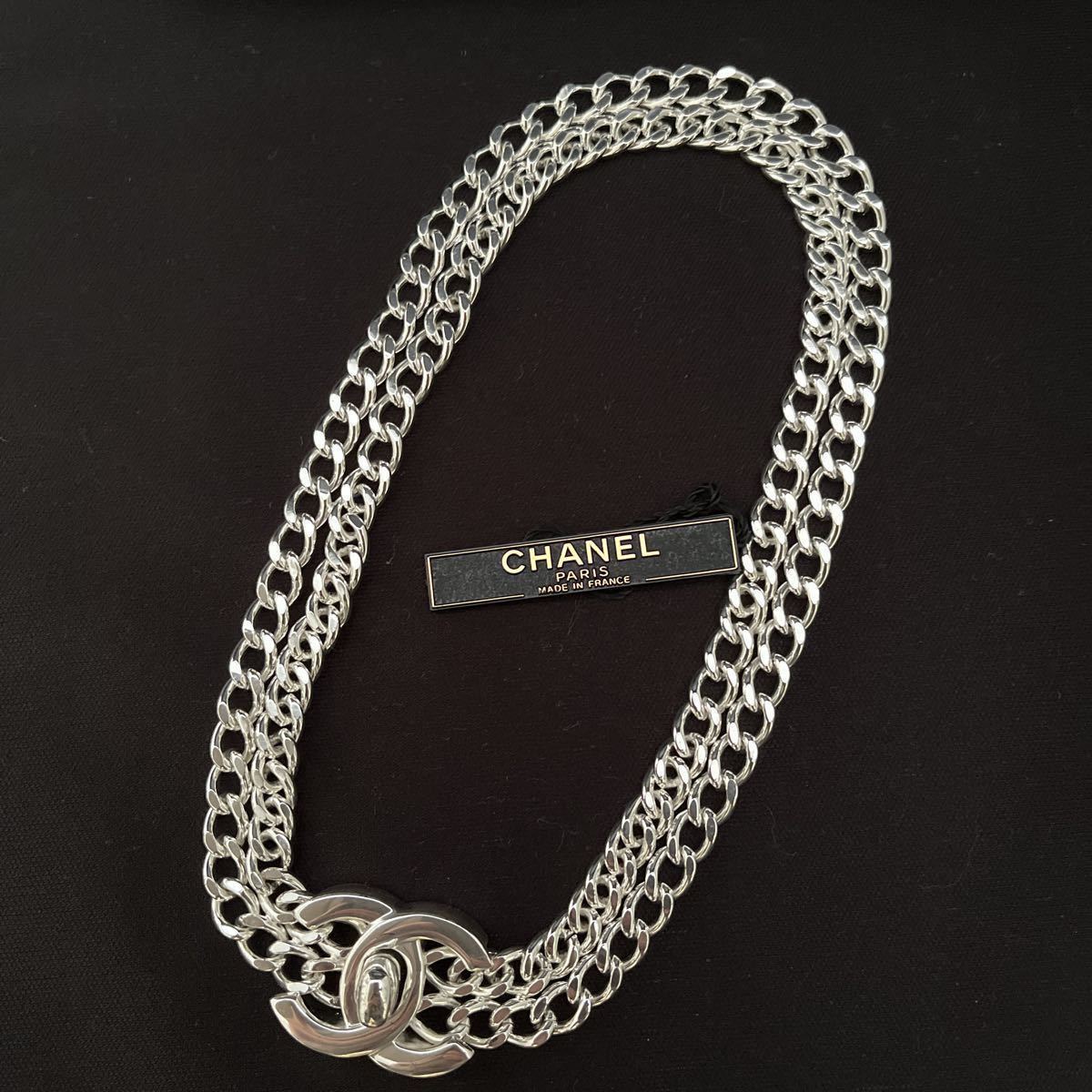 正規逆輸入品】 CHANEL ネックレス ターンロック 2連シルバーチェーン