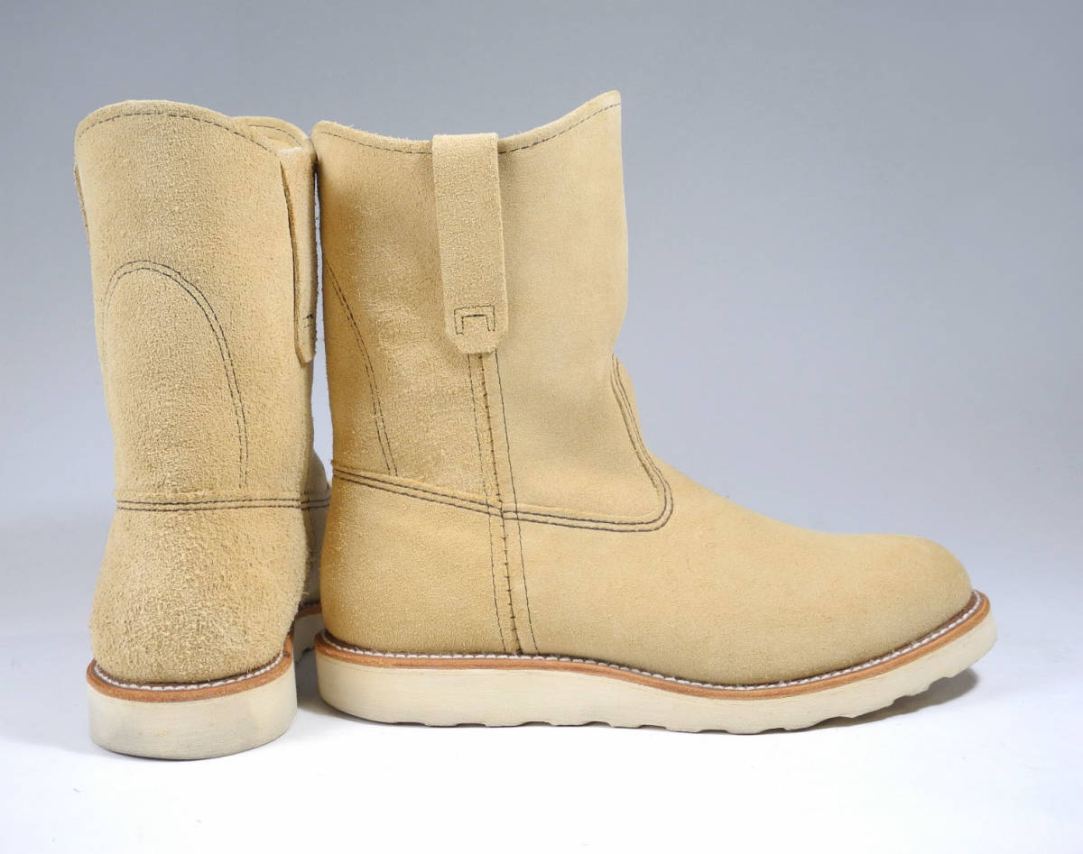  records out of production rare * Red Wing 8168pekos8.5E* beige suede present feather tag pekos boots 866 8866 dog 