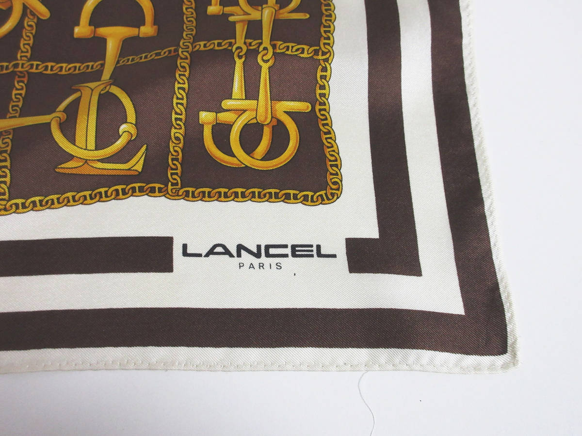 ランセル LANCEL スカーフ 茶系 yg3205_画像4